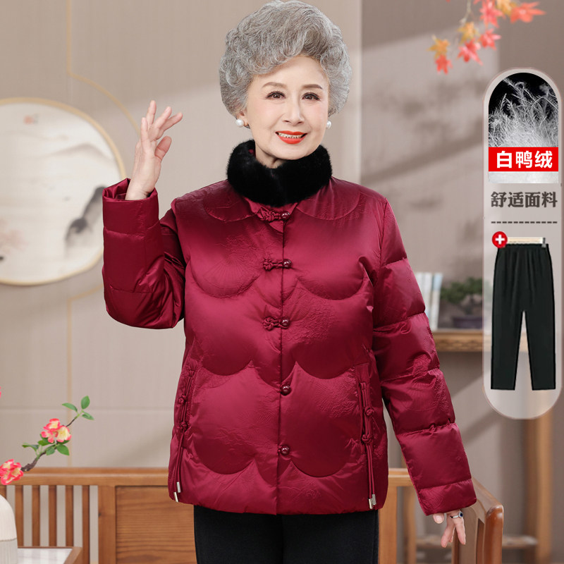 冬季中老年女加绒加厚羽绒服