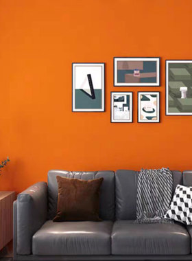 墙漆乳胶漆红色复古橘色爱马仕橙色自刷家用室内墙面涂料油漆白色