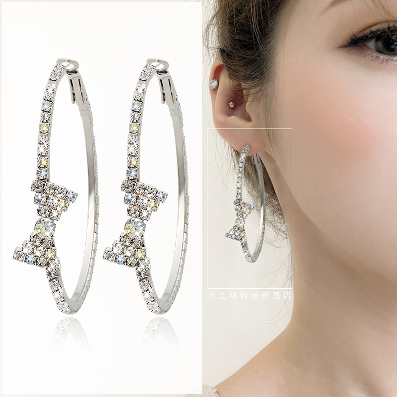 韩版时尚风夸张耳坠大圈圈