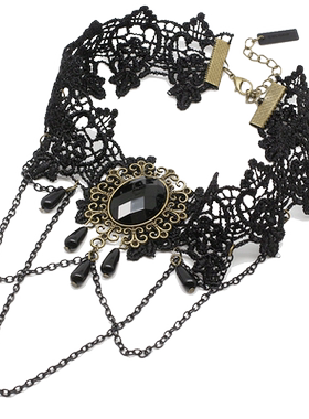 韩版复古时尚蕾丝黑色短款项链