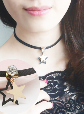 韩版黑色饰品锁骨链