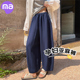 不勒肚子宽松休闲阔腿弯刀长裤 夏薄款 春夏外穿夏季 孕妇亚麻气球裤