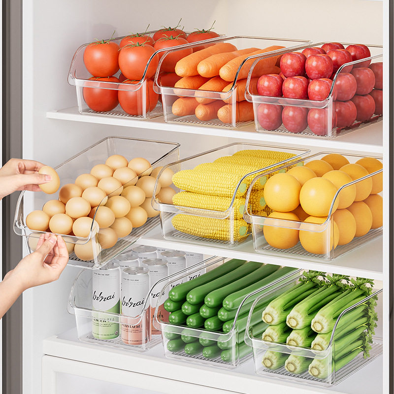 冰箱收纳盒家用食品级抽屉款储物专用厨房鸡蛋盒子透明沥水