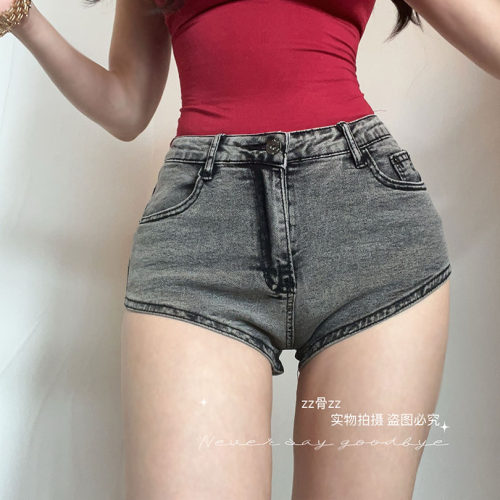 ZZ骨ZZ新款欧美风街头休闲百搭低腰水洗弹力辣妹短款包臀短裤热裤
