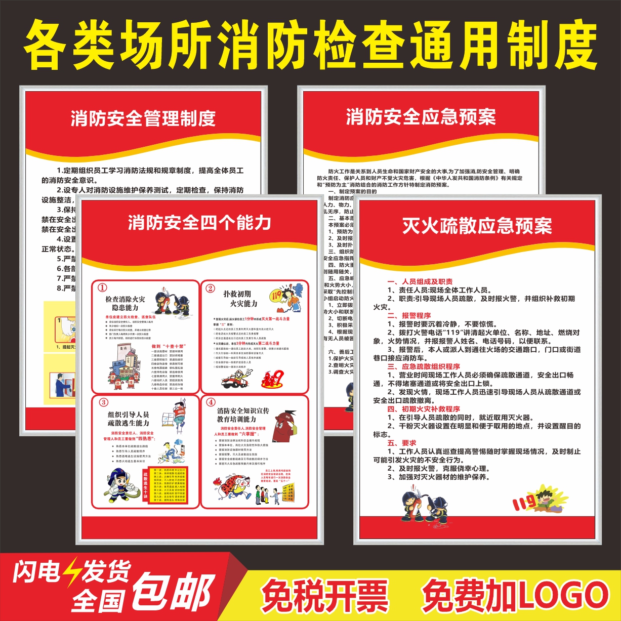 应急预案消防安全管理消防四个