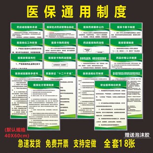 医保规章制度牌医保政策宣传栏药店医保制度医保定点药店管理制度