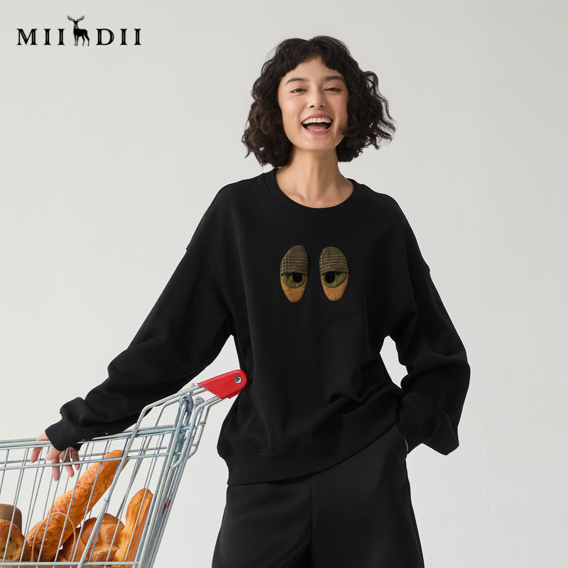 谜底圆领套头卫衣女2024