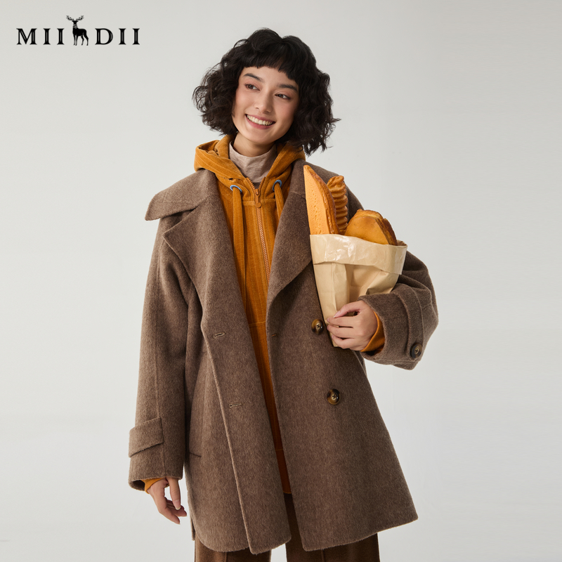 谜底毛呢大衣女士2024冬