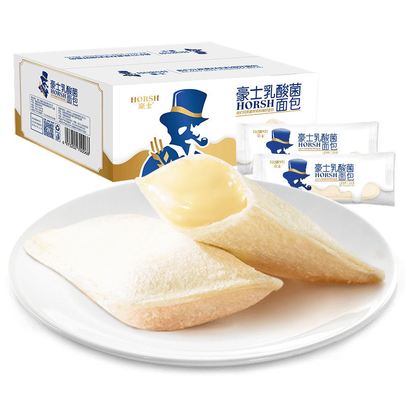 豪士蛋糕夹心面包酸奶