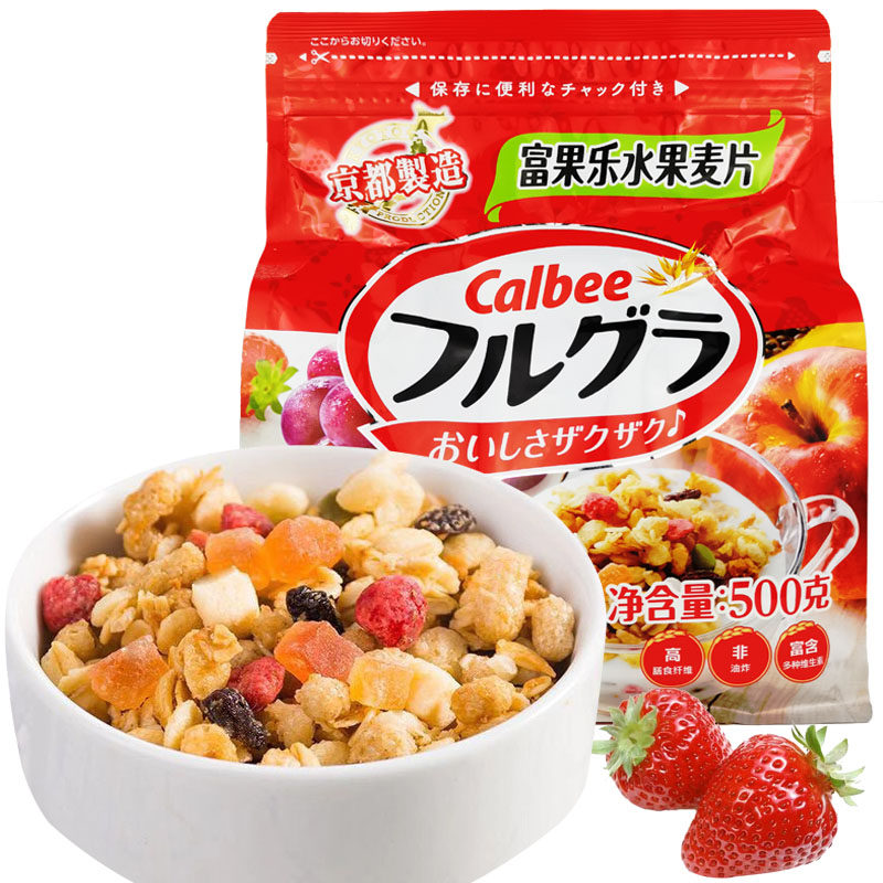 Calbee日本进口卡乐比京都富果乐水果麦片即食谷物500g代餐早餐燕怎么看?