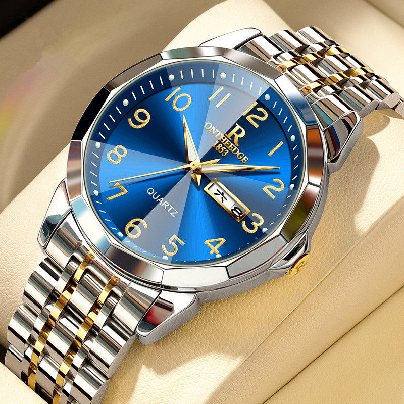 中老年男士手表爸爸男款女款正品牌名数字防水专用石英电子女腕表