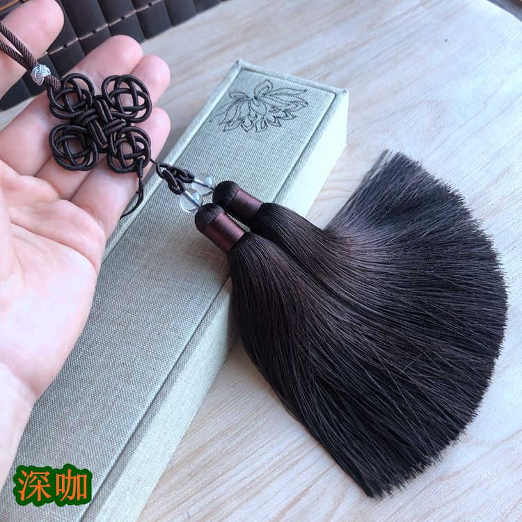 新款DIY中国结配件 吉祥结汽车挂件人造真丝双流苏穗子 香包吊穗