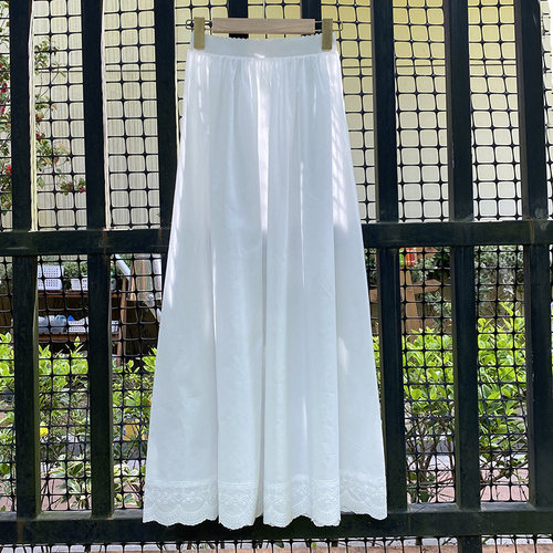 2025春夏纯棉花边汉服旗袍打底裙