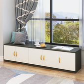 定制窗台阳台飘窗柜玩具杂储物柜靠墙可坐地柜矮柜榻榻米收纳柜子