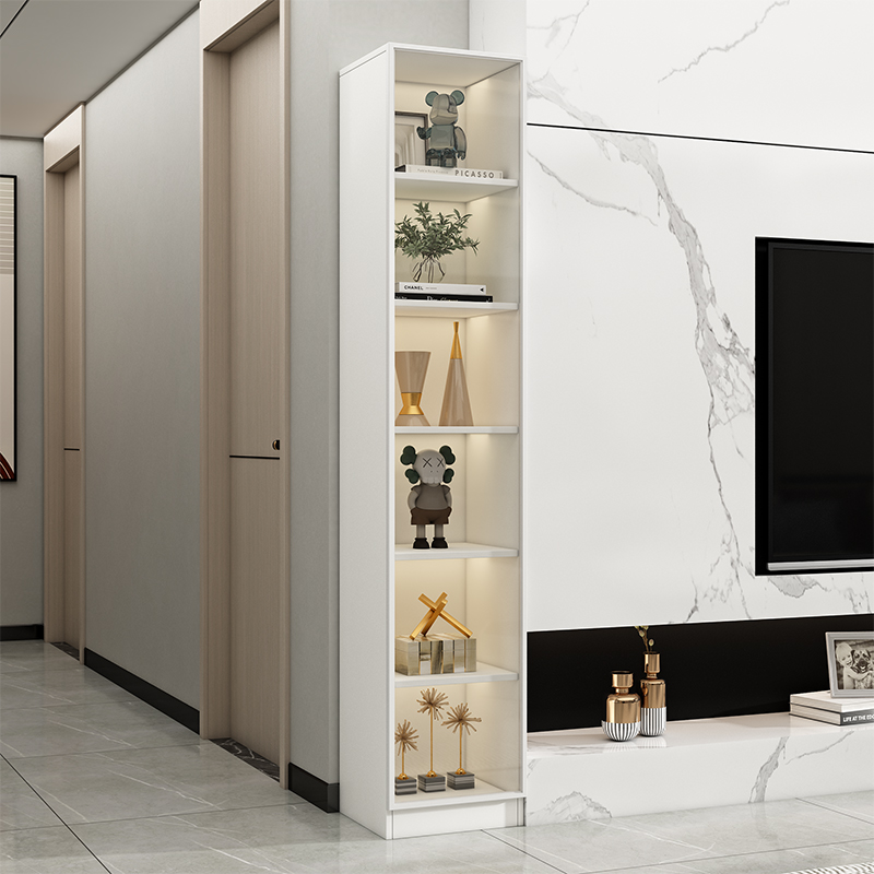 电视机冰箱旁边的厨房置物架书柜