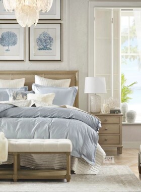 hh家具美式实木软包床简约现代橡木真皮床1 8米2米大床头柜