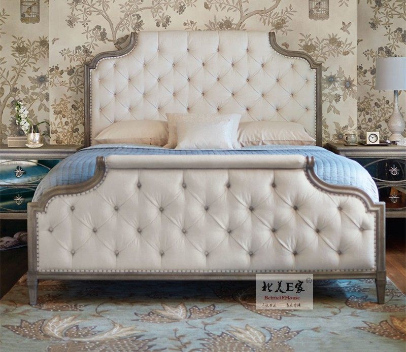 布艺美式轻奢风主卧床