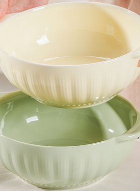 2个双耳汤碗26.9奶油风2026新款家用陶瓷酸菜鱼碗高级感大号汤盆