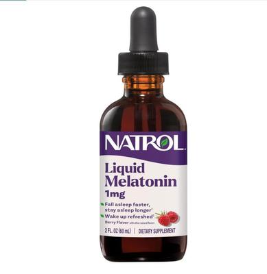 Natrol Liquid Melatonin 1mg低含量褪黑素成人睡眠帮助Asleep