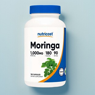 美国辣木籽胶囊Nutricost Moringa 免疫力保健成人维生素180粒