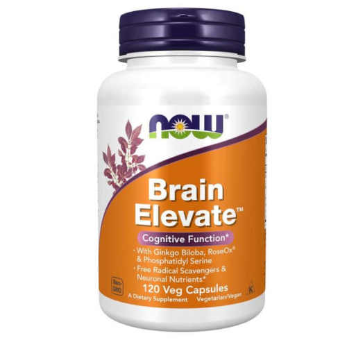 NOW Brain Elevate Ginkgo RoseOx磷脂酰丝氨酸成人脑力保健120粒