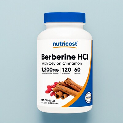 nutricost美国成人黄连素血糖控糖Berberine HCI+锡兰肉桂120粒