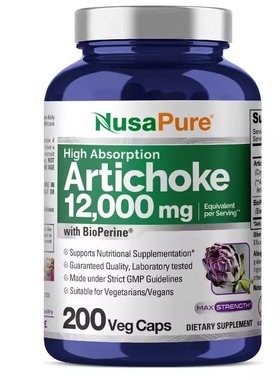 美国直邮NusaPure Artichoke 朝鲜蓟提取物4000mg 200粒#成人肝脏
