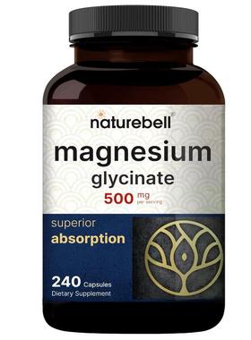 现货Magnesium Glycinate 双倍强度成人甘氨酸镁螯合500毫克240粒
