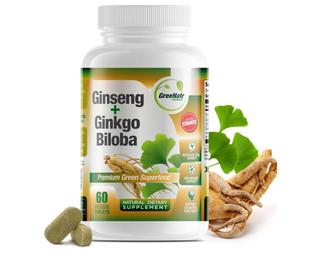 Panax Ginseng Ginkgo Biloba人参银杏片提取成人免疫健康60粒