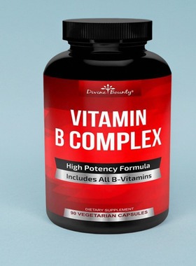 现Divine Bounty Super B Complex Vitamins 维生素B族Folic Acid