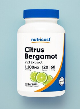 美国柑橘佛手柑胶囊Nutricost Citrus Bergamot1200毫克120粒植物