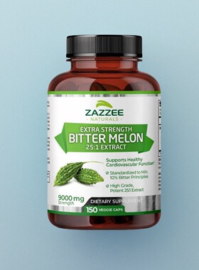 美国Zazzee  Bitter Melon 苦瓜胶囊成人血糖平衡控糖25:1 150粒