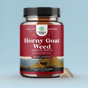 美国Horny Goat Weed 成人角质山羊草成人保健植物提取玛咖60粒
