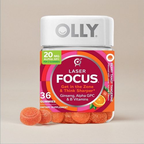 美国成人OLLY Laser Focus脑力记忆力Alpha GPC +B族考试背书36粒