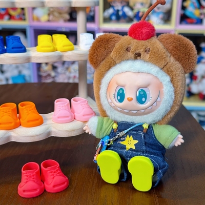 拉布布娃鞋17cm一代二代三代通用labubu公仔鞋子小号运动鞋可可鞋