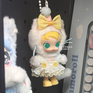 babyMolly口袋朋友娃衣衣服套装茉莉黄色毛绒搪胶出门晒太阳套装