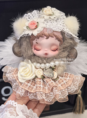 SP光织园沐木娃衣棕色衣服泡泡玛特skullpanda二代着替套装裙子