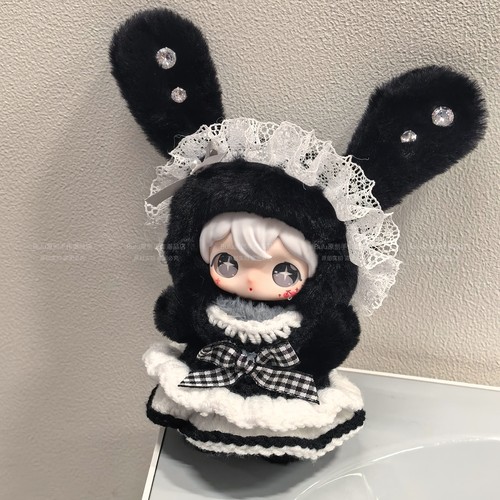 仅娃衣shyshy兔闪闪装神秘黑色衣服挂件玩偶着替毛绒针织套装头套