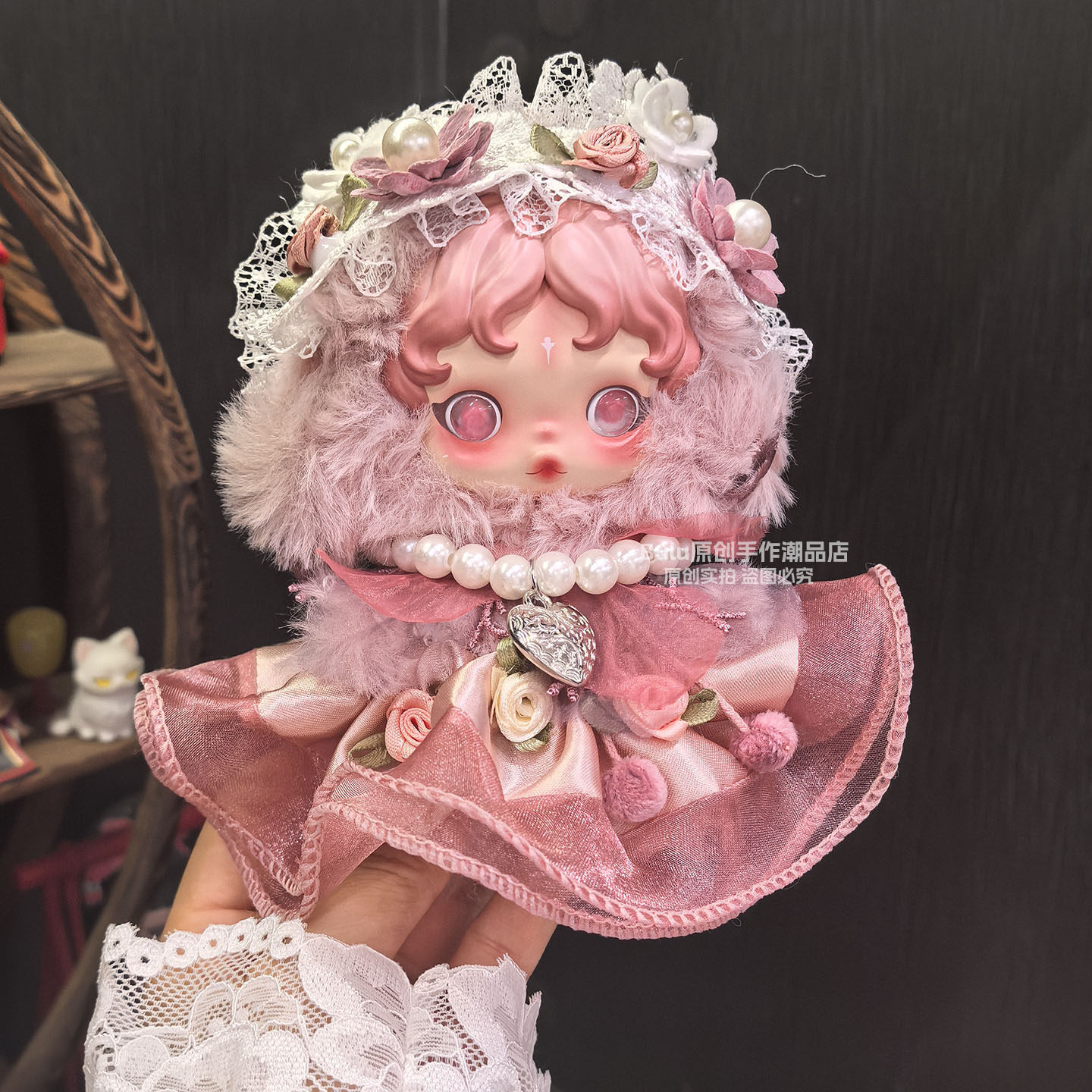 SP漫煦娃衣光织园系列粉色衣服popmart泡泡玛特skullpanda2.0着替