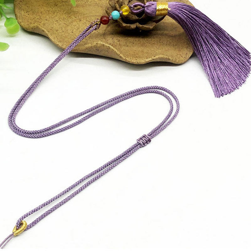 流苏玉佩项链绳手工编织翡翠吊坠挂绳挂脖手编绳黄金坠挂件绳成品