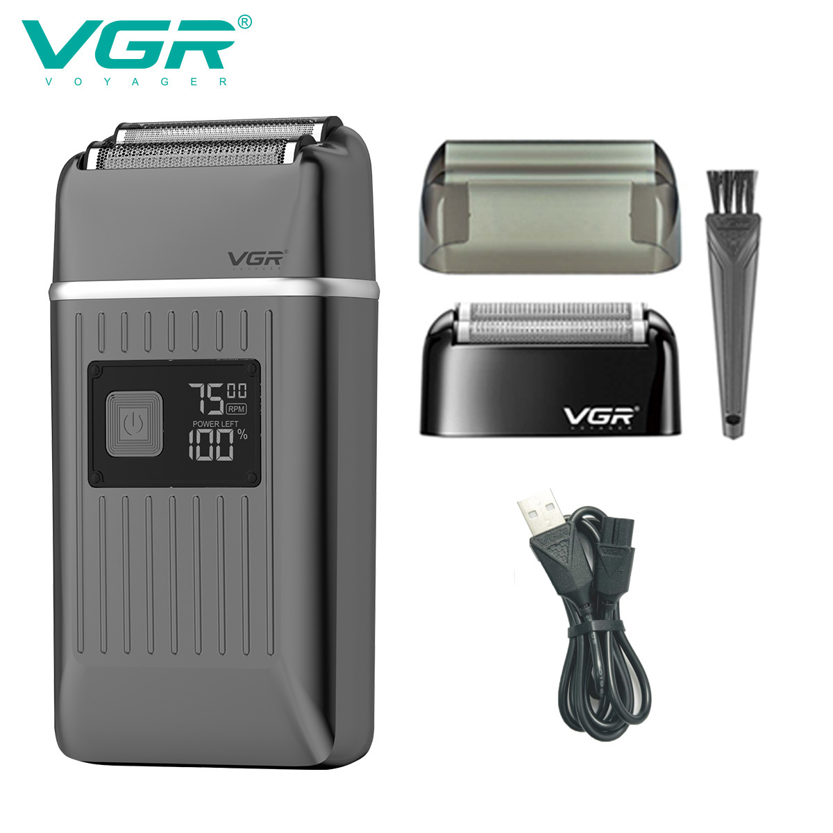 VGR增白器电动剃须刀超干净刮胡刀理发器剃光头神器发廊专用推白