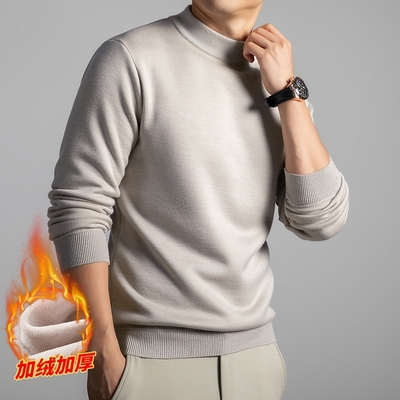 男士小中半高领毛衣男款