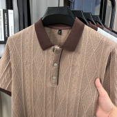 280克重磅100%纯棉 短袖 夏季 高端轻奢POLO男士 T恤翻领半袖 新款