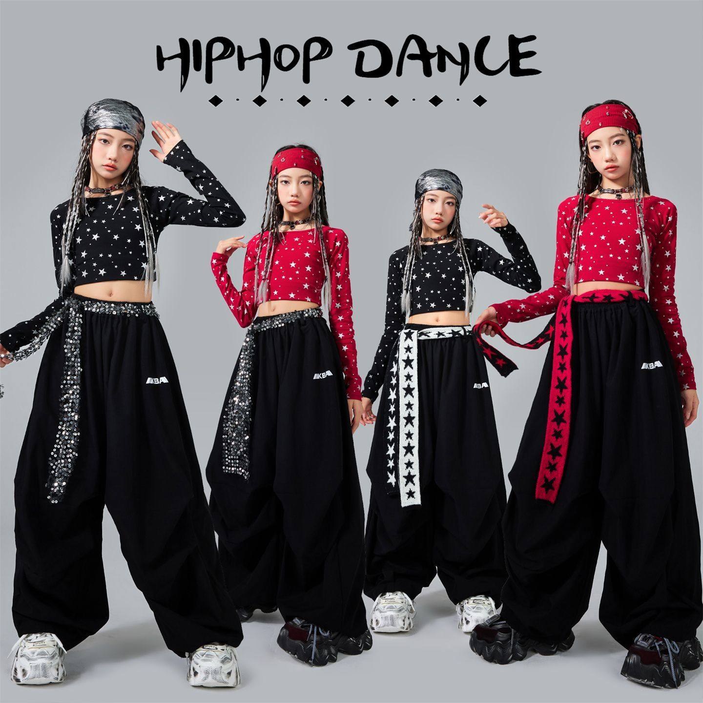 少儿爵士舞女童服装露脐jazz潮酷舞蹈练功服套装女童韩版表演服装
