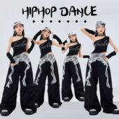 街舞爵士舞演出服嘻哈jazz舞蹈服装 练功服hiphop儿童街舞潮服套装