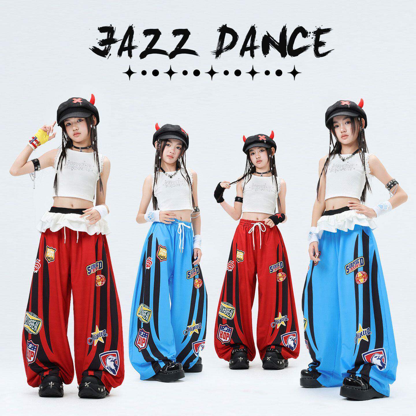爵士舞女童服装潮酷少儿jazz表演儿童舞台走秀街舞演出服时髦炸街
