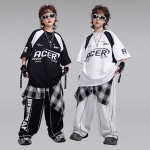 街舞儿童潮服男童嘻哈酷帅T恤hiphop架子鼓服女童爵士舞演出服装