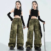 街舞嘻哈jazz舞蹈服演出服hiphop爵士舞装 练功服儿童街舞潮服套装