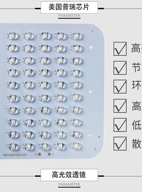 led路灯灯芯市政新农村道路灯板模组光源高亮灯珠50w100w普瑞灯芯