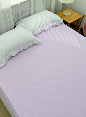 紫色简约纯棉单件床单双人单人全棉床上用品100全棉被单床笠款